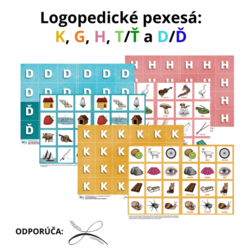 Logopedické pexesá: K, G, H, T/Ť, D/Ď