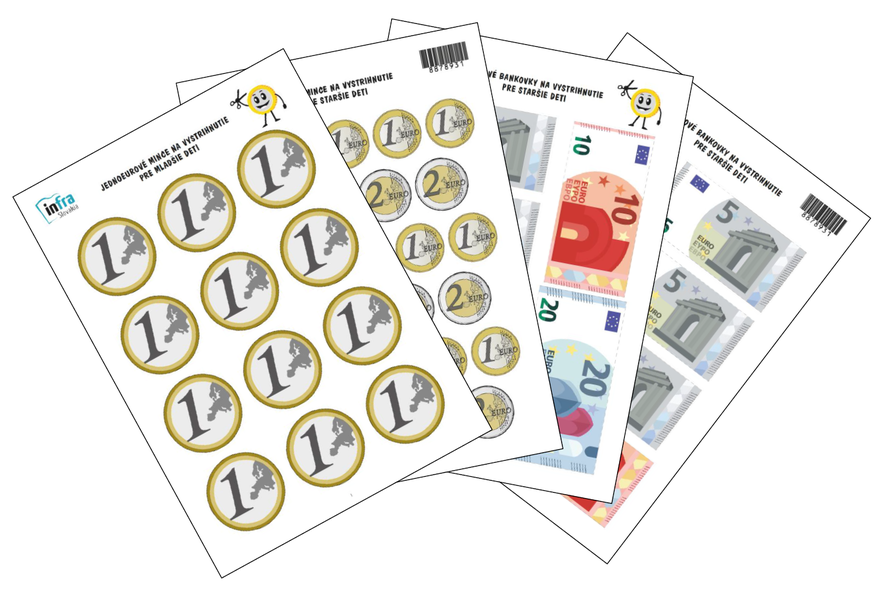 Eurík - bankovky a mince
