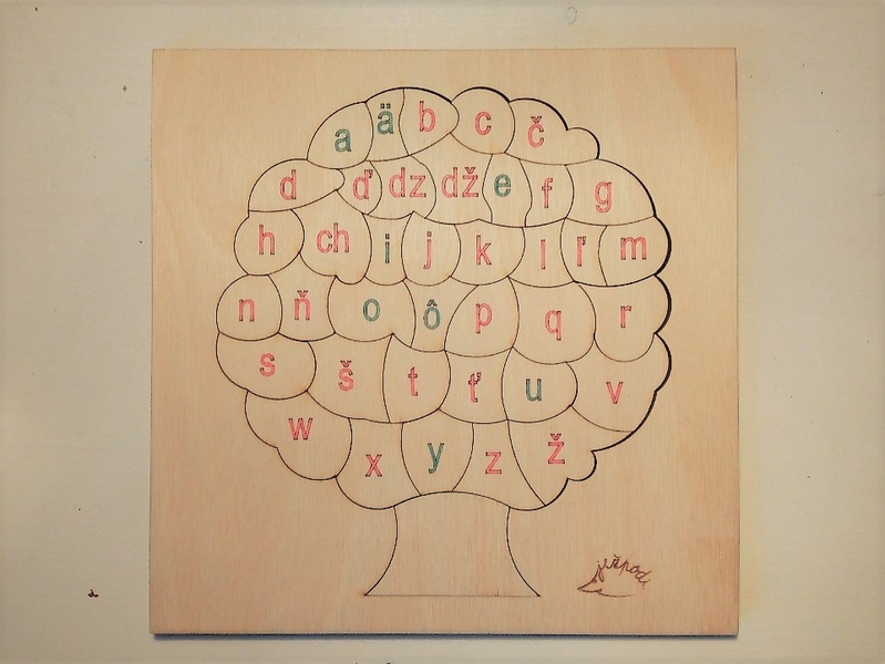 Písmenkový strom - tlačené písmená