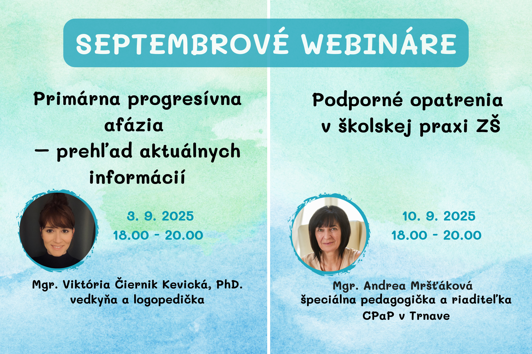 Pozývame na septembrové webináre 